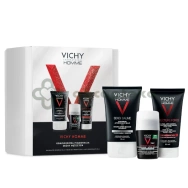 Zestaw Vichy Homme - balsam kojący po goleniu, 75 ml + krem przeciwzmarszczkowy do twarzy i okolic oczu, 50 ml + antyperspirant w kulce, 50 ml