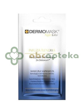 Dermomask Night Active, Infuzja Tlenowa, maseczka naprawcza, 12 ml