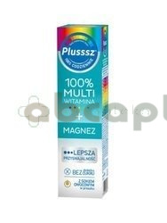 Plusssz 100% Multiwitamina + Magnez, smak mango-pomarańcza, 20 tabletek musujących