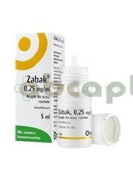 Zabak, 0,25 mg/ml, krople do oczu, 5 ml