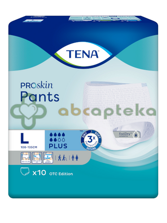 TENA Pants ProSkin Plus, Majtki chłonne rozmiar L, 10 sztuk