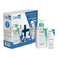 CeraVe Zestaw - Oczyszczający żel do mycia 236 ml + Nawilżający krem do twarzy 52 ml | DATA WAŻNOŚCI 31.01.2027