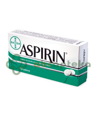 Aspirin, 500 mg, 10 tabletek