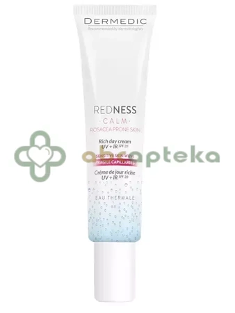 Dermedic Redness Calm, Bogaty krem na dzień UV + IR, 40 ml