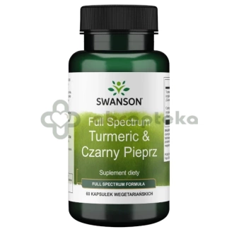 SWANSON Full Spectrum Turmeric i Czarny Pieprz, 60 kapsułek
