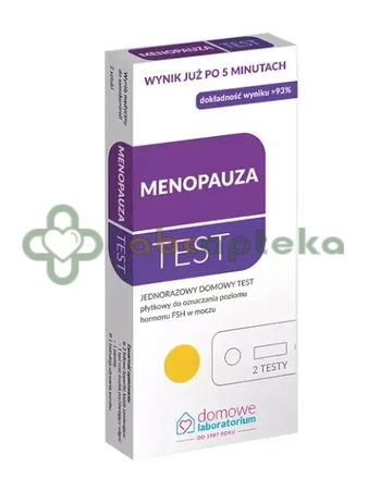 Menopauza, test płytkowy do oceny poziom hormonu FSH, 2 sztuki | DATA WAŻNOŚCI 31.12.2026