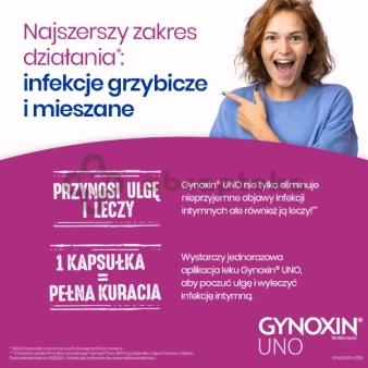 Gynoxin Uno, 600 mg, 1 tabletka dopochwowa, ORYGINAŁ
