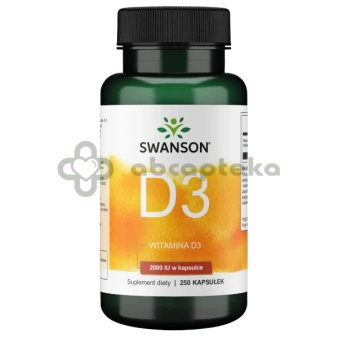 SWANSON Witamina D3 2000 IU, 250 kapsułek