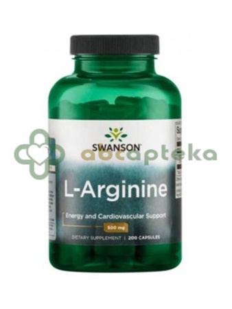 SWANSON, L-Arginina 500 mg, 200 kapsułek