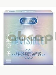 Durex Invisible prezerwatywy dodatkowo nawilżane, 3 sztuki