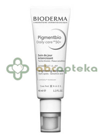 BIODERMA PIGMENTBIO Daily Care SPF 50+, Rozjaśniający krem na dzień redukujący przebarwienia, 40 ml