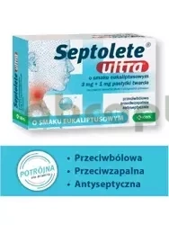 Septolete Ultra o smaku eukaliptusowym, 16 pastylek