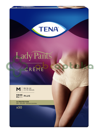 TENA Lady Pants Plus Creme, Bielizna dla kobiet, rozmiar M, 30 sztuk