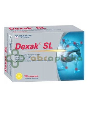 Dexak SL, 25 mg, granulki do sporządzania roztworu doustnego, 10 saszetek