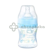 Babyono butelka antykolkowa, szerokootworowa, 402/03, niebieska, 120 ml