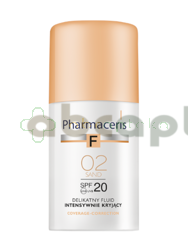 Pharmaceris F, delikatny fluid intensywnie kryjący, 02 Sand, SPF 20, 30 ml