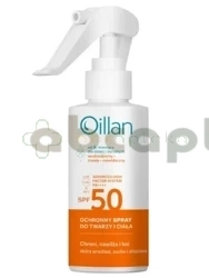 Oceanic Oillan Sun, Ochronny spray przeciwsłoneczny do twarzy i ciała z filtrem SPF50 do skóry wrażliwej, 125 ml