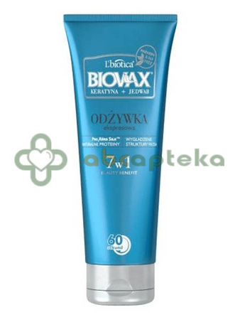 BIOVAX KERATYNA + JEDWAB, odżywka do włosów 60 sekund, 200 ml