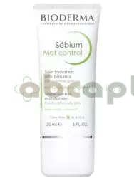 Bioderma Sebium Mat Control, Matujący, wygładzający krem nawilżający do skóry mieszanej i tłustej,    30 ml