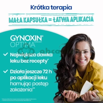 Gynoxin Optima, 200 mg, 3 kapsułki dopochwowe