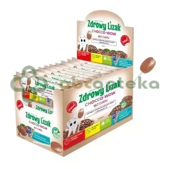 Zdrowy Lizak Chocco-Wow z witaminą D3 i K2, smak kakaowy, 40 sztuk