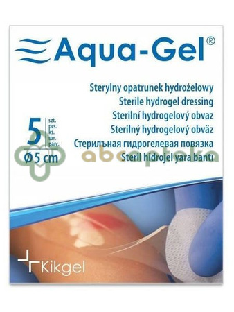 Aqua-Gel, sterylny opatrunek hydrożelowy (krążek), 5 cm, 1 sztuka 