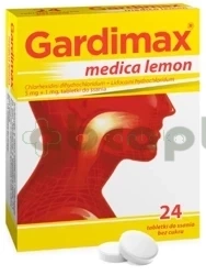 Gardimax Medica Lemon, 24 tabletki do ssania