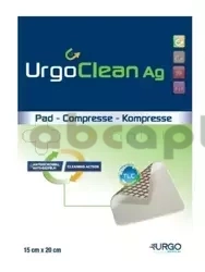 UrgoClean Ag, opatrunek ze srebrem, 15 x 20cm, 1 sztuka