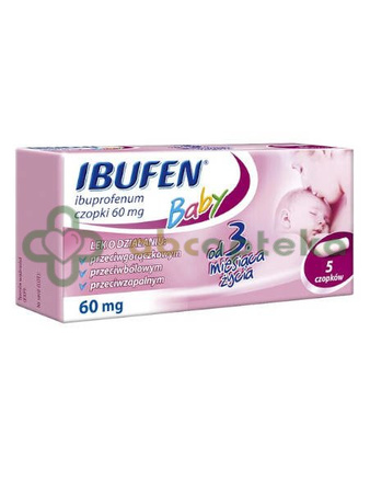 Ibufen Baby, 60 mg, czopki, 5 sztuk