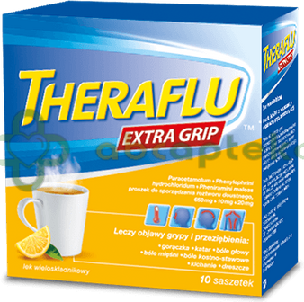 Theraflu ExtraGrip, proszek do sporządzania roztworu doustnego, 10 saszetek |
