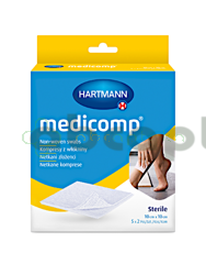 Medicomp, kompresy jałowe, włókninowe, 10 cm x 10 cm, 5 x 2 sztuki