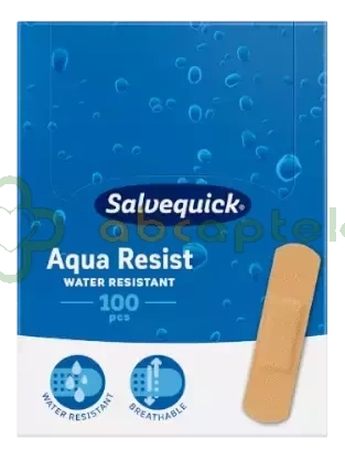 Salvequick Aqua Resist, plastry wodoodporne, 19 mm x 72 mm, 100 sztuk