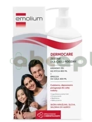 Emolium Dermocare, Zestaw kremowy żel do mycia, 400 ml + emulsja do ciała, 400 ml