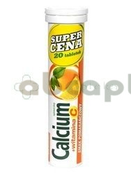 Calcium 300 + Vit.C,  smak pomarańczowy, 20 tabletek musujących
