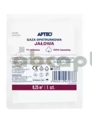 Gaza opatrunkowa jałowa Apteo, 0,25 m2, 1 sztuka