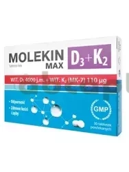 Molekin D3 + K2 Max, 30 tabletek powlekanych