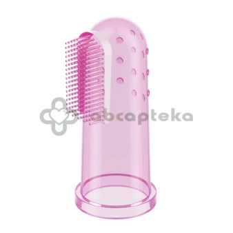 Babyono szczoteczka do zębów dla niemowląt na palec, różowa, 723/03, 1 sztuka