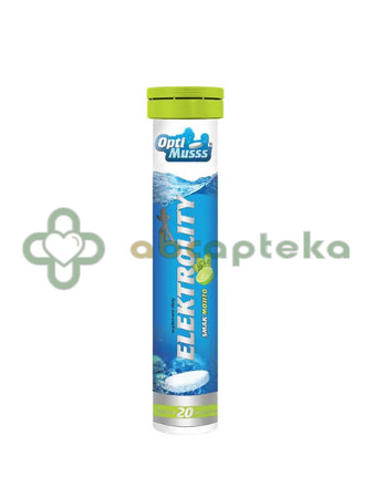 Elektrolity OptiMusss, smak mojito, 20 tabletek musujących | DATA WAŻNOŚCI 07.02.2027