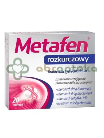 Metafen Rozkurczowy 40 mg, 20 tabletek 