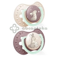 Lovi, smoczek silikonowy, dynamiczny, Night&Day Girl,  6-18 miesięcy, 2 sztuki