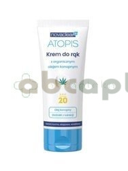 Novaclear Atopis, krem do rąk z organicznym olejem konopnym, SPF20, 50 ml
