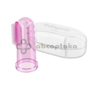 Babyono szczoteczka do zębów dla niemowląt na palec, różowa, 723/03, 1 sztuka