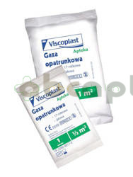 Viscoplast Jałowa gaza opatrunkowa, bawełniana, 17 nitkowa, 1 m2, 1 sztuka
