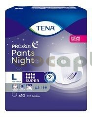 TENA Pants ProSkin Super Night, Majtki chłonne rozmiar L, 10 sztuk