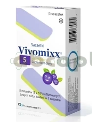 Vivomixx 5 miliardów, 10 saszetek o smaku borówkowym