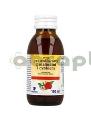 Syrop prawoślazowy, z malinami i cynkiem, 100 ml