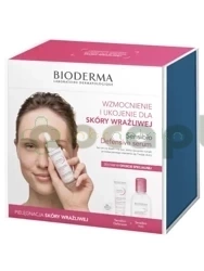 Bioderma Sensibio, zestaw woda micelarna, 100 ml + Defensive serum, 30 ml + krem do twarzy Defensive Rich, 40 ml