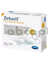 Zetuvit Plus Silicone Border, opatrunek z superabsorbentem, 17,5 x 17,5 cm, 1 sztuka 