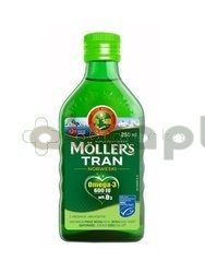 Moller's Tran Norweski powyżej 3 roku, aromat jabłkowy, 250 ml | DATA WAŻNOSCI 31.03.2025