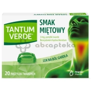 Tantum Verde, smak miętowy, 20 pastylek